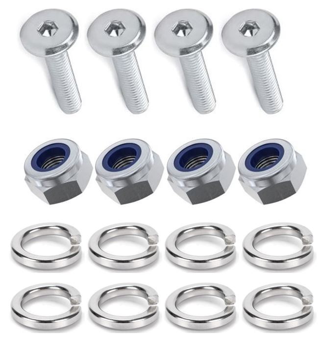 Kit: 4x Screws M8x45 + 4x Lock Nuts M8 + 8x Spring Washers Ø8.1/16x2