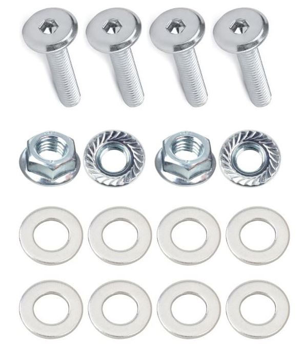 Kit: 4x Screws M8x45 + 4x Lock Nuts M8 with Serrated Flange + 8x Spring Washers Ø8.4/16x1.6