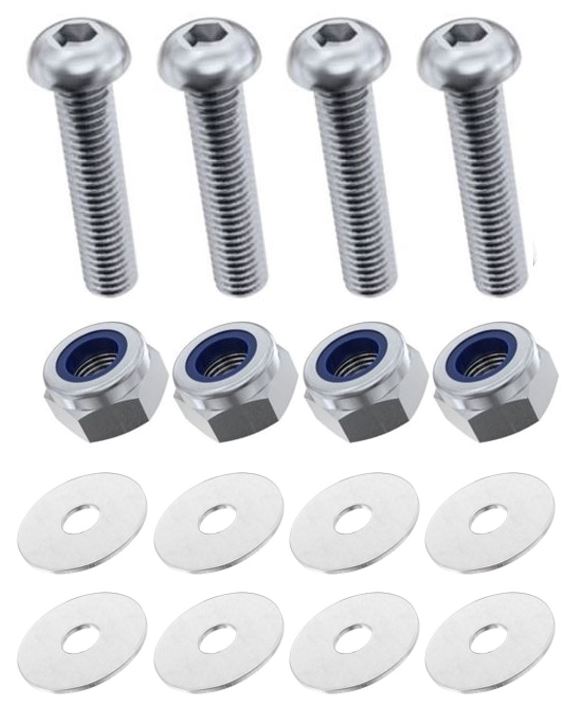 Kit: 4x Screws M8x65 + 4x Lock Nuts M8 + 8x Washers Ø8.4/40x2