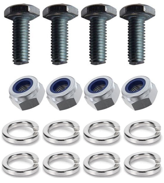 Kit: 4x Screws M8x10 + 4x Lock Nuts M8 + 8x Spring Washers Ø8.1/16x2
