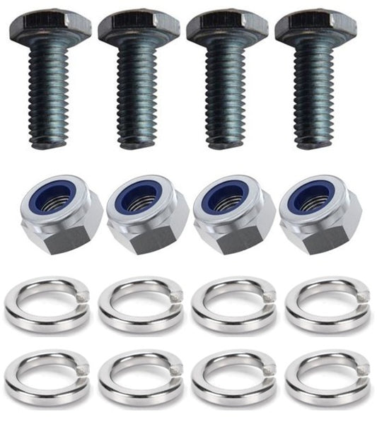 Kit: 4x Screws M8x10 + 4x Lock Nuts M8 + 8x Spring Washers Ø8.1/16x2