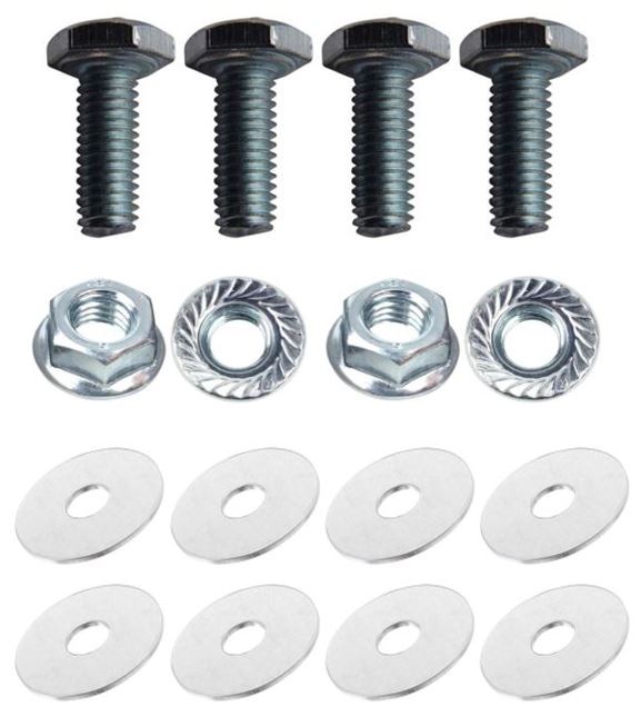 Kit: 4x Screws M8x10 + 4x Lock Nuts M8 with Serrated Flange + 8x Washers Ø8.4/40x2
