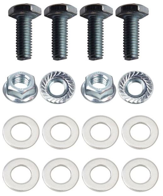 Kit: 4x Screws M8x10 + 4x Lock Nuts M8 with Serrated Flange + 8x Spring Washers Ø8.4/16x1.6