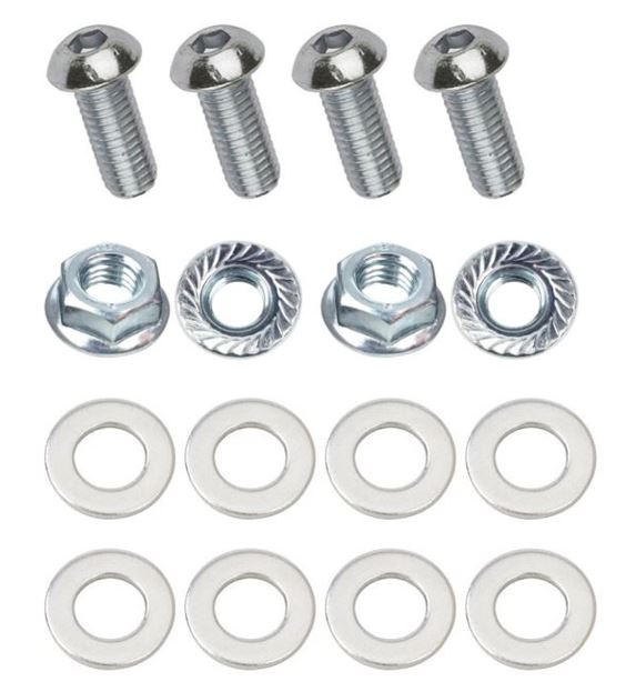 Kit: 4x Screws M8x16 + 4x Lock Nuts M8 with Serrated Flange + 8x Spring Washers Ø8.4/16x1.6