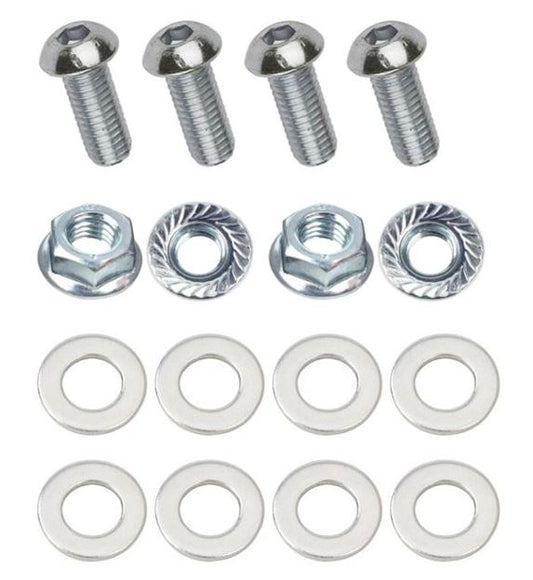 Kit: 4x Screws M8x16 + 4x Lock Nuts M8 with Serrated Flange + 8x Spring Washers Ø8.4/16x1.6