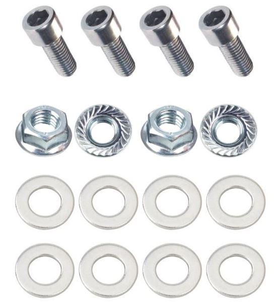 Kit: 4x Screws M8x35 + 4x Lock Nuts M8 with Serrated Flange + 8x Spring Washers Ø8.4/16x1.6