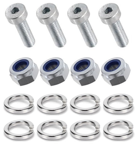 Kit: 4x Screws M8x20 + 4x Lock Nuts M8 + 8x Spring Washers Ø8.1/16x2