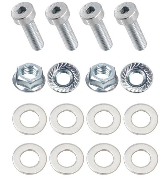 Kit: 4x Screws M8x20 + 4x Lock Nuts M8 with Serrated Flange + 8x Spring Washers Ø8.4/16x1.6