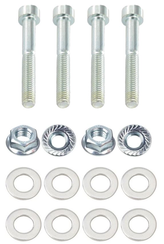 Kit: 4x Screws M8x50 + 4x Lock Nuts M8 with Serrated Flange + 8x Spring Washers Ø8.4/16x1.6
