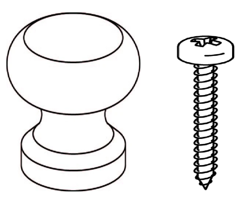 4x Knob Set – FSC-Certified Clear Lacquered 28/22x27mm + Zinc PZD2 Screws 4.0x25mm