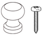 4x Knob Set – FSC-Certified Clear Lacquered 28/22x27mm + Zinc PZD2 Screws 4.0x25mm