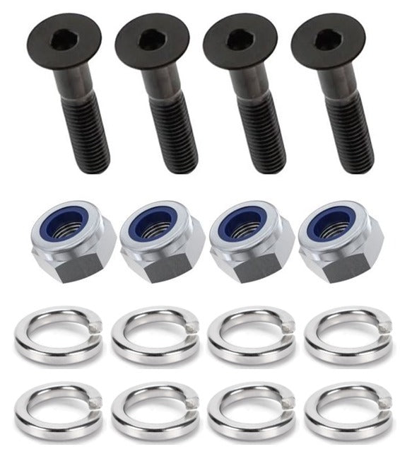 Kit: 4x Screws M8x15 + 4x Lock Nuts M8 + 8x Spring Washers Ø8.1/16x2