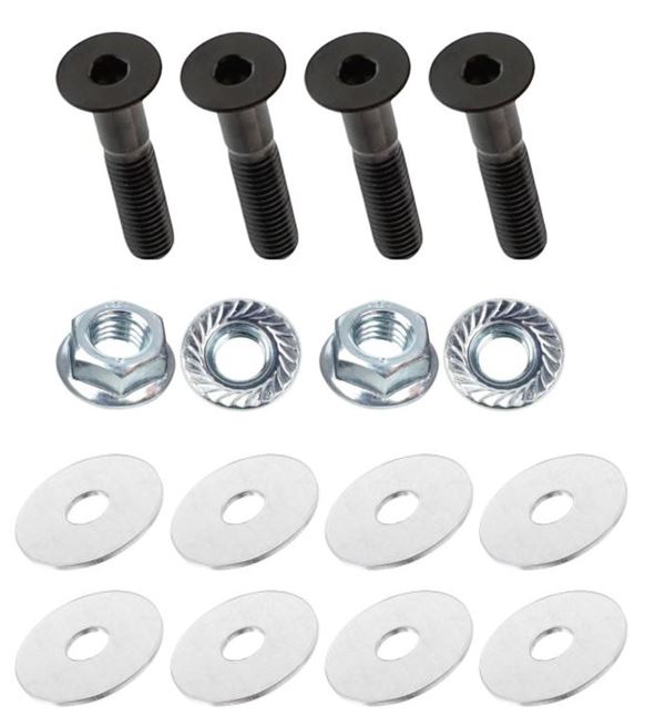 Kit: 4x Screws M8x15 + 4x Lock Nuts M8 with Serrated Flange + 8x Washers Ø8.4/40x2