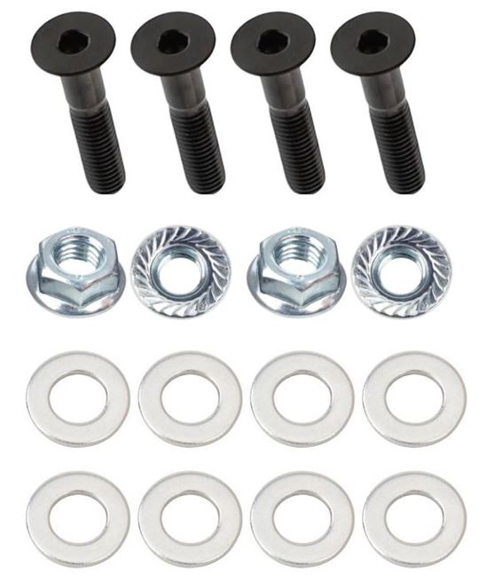 Kit: 4x Screws M8x15 + 4x Lock Nuts M8 with Serrated Flange + 8x Spring Washers Ø8.4/16x1.6
