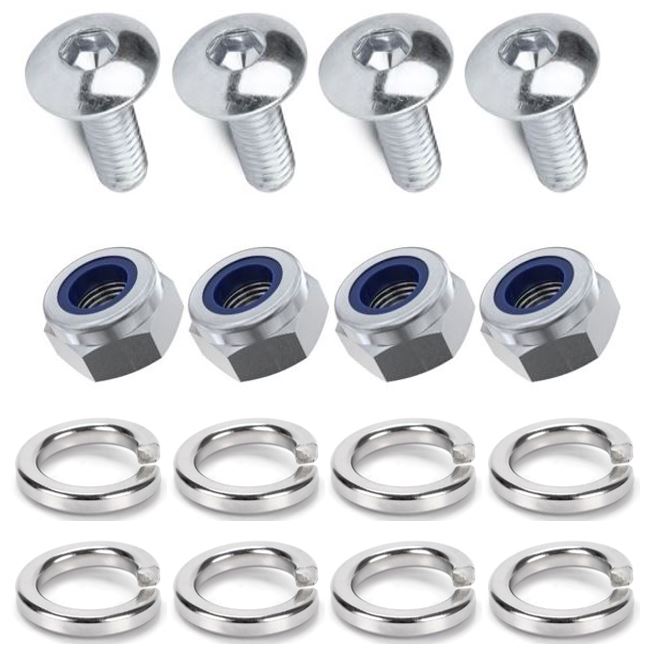 Kit: 4x Screws M8x40 + 4x Lock Nuts M8 + 8x Spring Washers Ø8.1/16x2