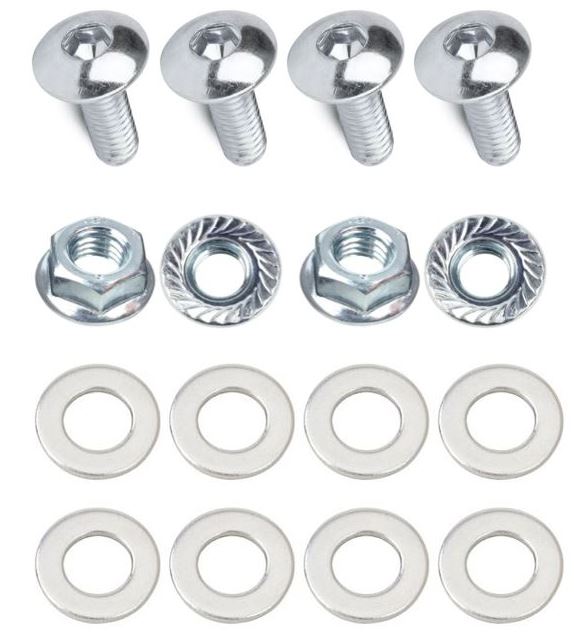 Kit: 4x Screws M8x40 + 4x Lock Nuts M8 with Serrated Flange + 8x Spring Washers Ø8.4/16x1.6