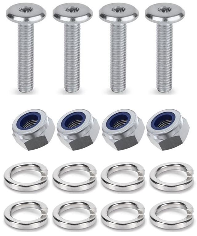 Kit: 4x Screws M8x45 + 4x Lock Nuts M8 + 8x Spring Washers Ø8.1/16x2