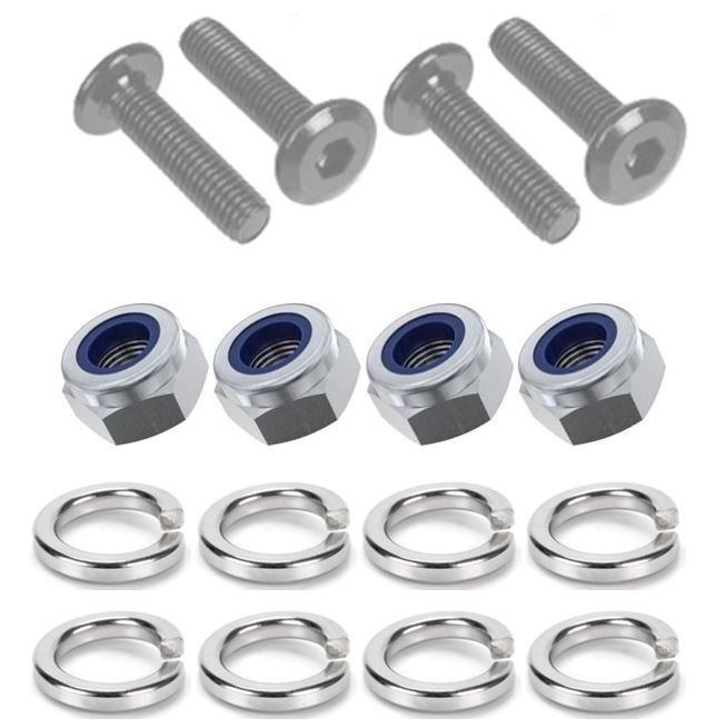 Kit: 4x Screws M8x60 + 4x Lock Nuts M8 + 8x Spring Washers Ø8.1/16x2