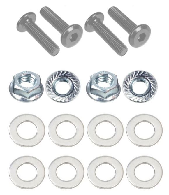 Kit: 4x Screws M8x60 + 4x Lock Nuts M8 with Serrated Flange + 8x Spring Washers Ø8.4/16x1.6