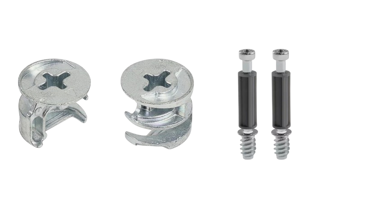 2x 102509 - 2x 112996 - Cam Lock Screw Dowels Cam Lock Nuts IKEA