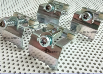 Pack of 2 mounting clips 109184 for installing an IKEA kitchen sink. Replacement part to securely fasten the sink to the countertop. 