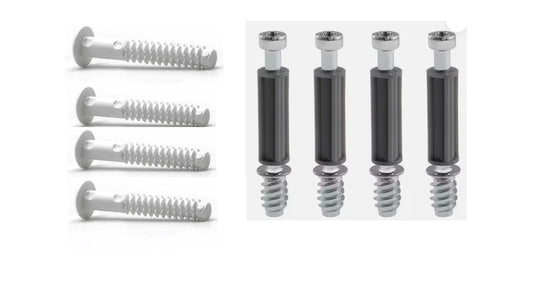 4x 112996 - 4x 110519 - Cam Lock Screws Plastic connecting dowels IKEA
