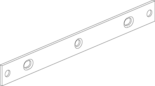 Heavy-Duty Flat Bracket – 195x16mm – Zinc-Plated Steel (x4)