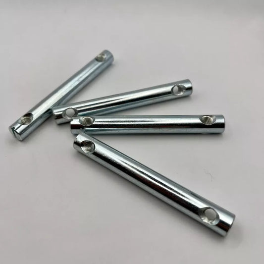 Pack of 4 metal sleeve inserts 121214 for assembling IKEA furniture. Replacement hardware to reinforce screw points on bed frames.