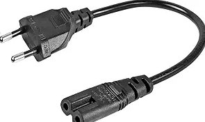 Foto eines Netzkabels mit 2-poligem Stecker und C7-Anschluss - IKEA 138690