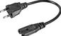 Foto eines Netzkabels mit 2-poligem Stecker und C7-Anschluss - IKEA 138690