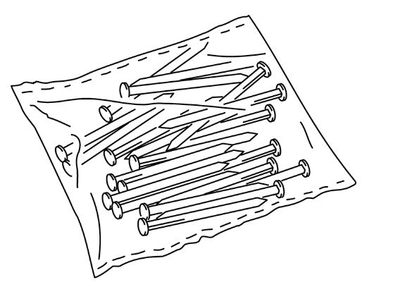 Polybag Nails 30x ø1.4x25mm - Sachet Clous Nagelbeutel ø1.4 x 25 Ø0.055" x 1"