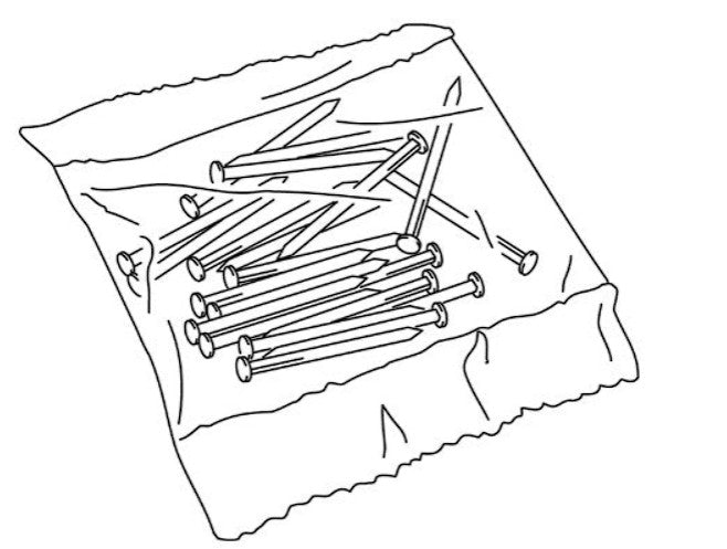 Polybag of Nails Ø1.4x20mm - Sachet de Clous Sacchetto Nagelbeutel Ø1.4 x 20 