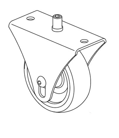 Fixed Castor ø50 - Roue fixe Ruota Fija Feststellrolle Fixo ø50mm ø50 mm Ø2"