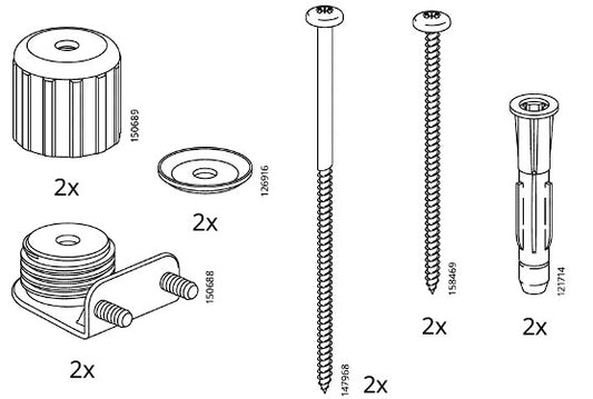 IKEA 327495 Wall Mount Kit - Kit Montage Kit Montaggio Kit Montaje Satz