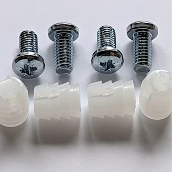 Replacement hardware for IKEA MALM and HEMNES furniture. This kit includes 4 plastic handles 102267 and 4 mounting screws 105163 for drawers.