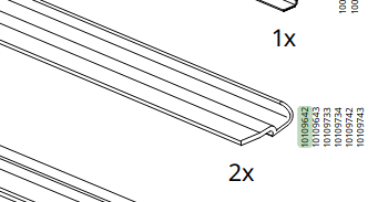 IKEA 10109642 Cover Profile 2360mm - Cache Profil Profilo Copertura Perfil