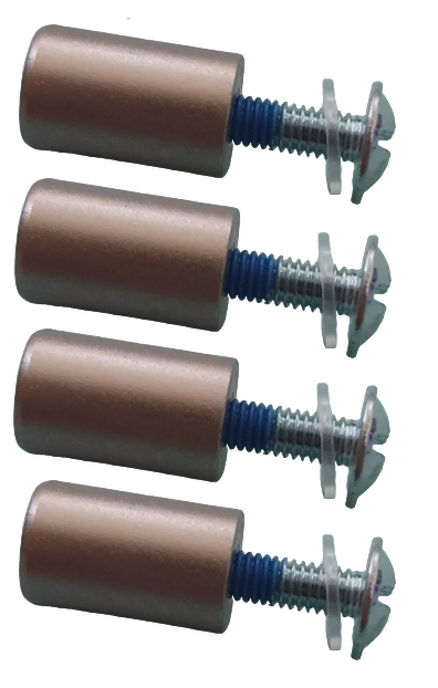 Aluminum Knob Set – M4 Anodized (10x16mm) + Zinc Screw (12x4.8mm) + PA6 Washer (9x0.8mm) (x4)