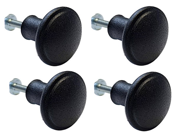 Set Knob – 28x28mm M4 ZMC Black (x4) + Zinc MLKX M4x23 Screw PZD2/SLOT (x4)